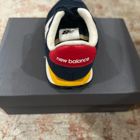 New Balance Kids' Blue and White Sneakers with Yellow Accent - Picture 2 of 8